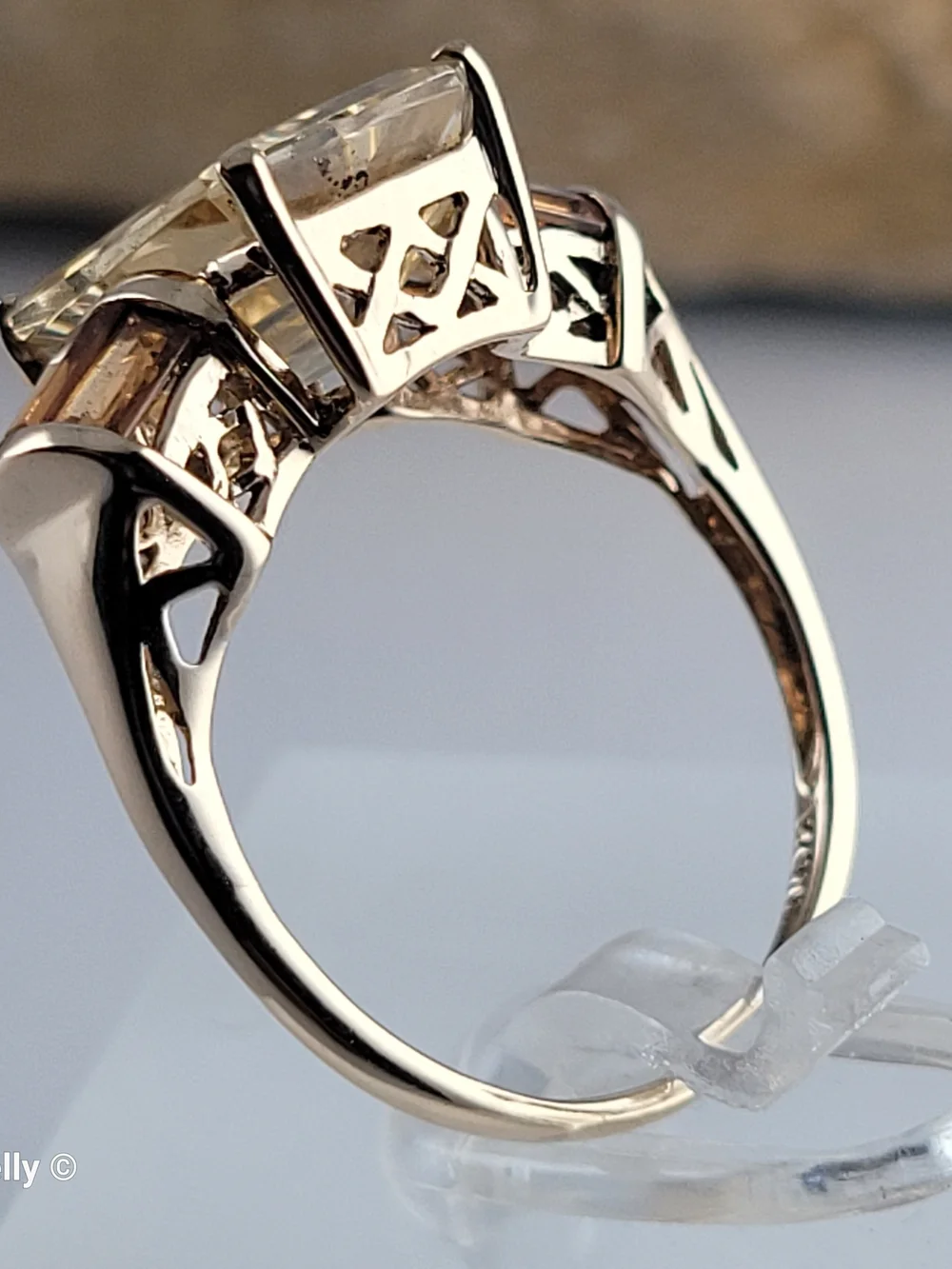 14K Yellow Gold Quartz and Citrine Ring Size 6.75 - Solid Gold! 👌🎁